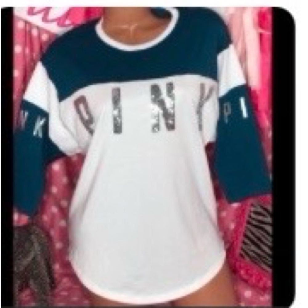 🥰VS PINK HALF SLEEVE LIGHTWEIGHT BLING TEE